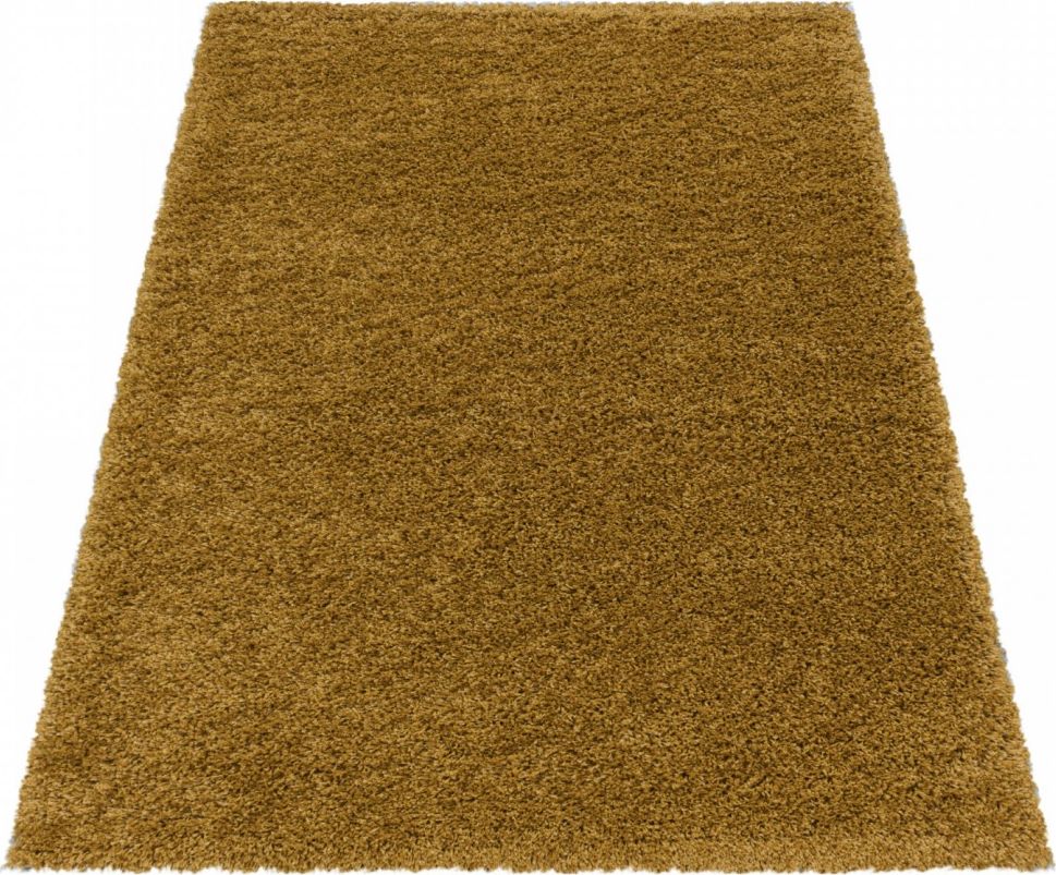 Ayyildiz Hali Dywan do salonu, sypialni Shaggy Złoty Jednokolorowy SYDOS Prostokąt 80x150 cm