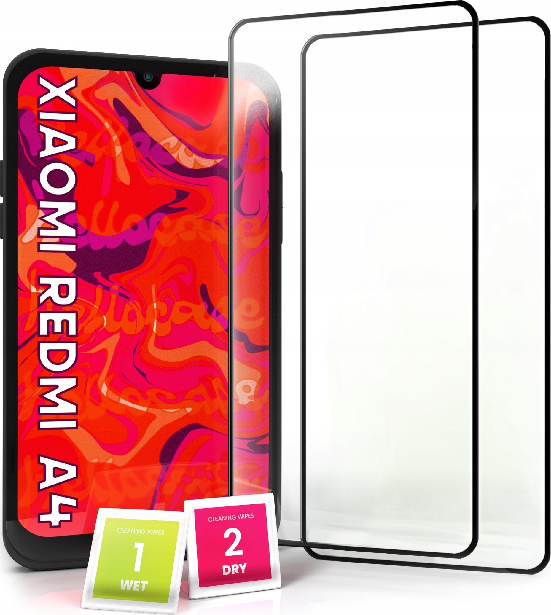 2-pak Szkło Hartowane do Xiaomi Redmi A4 Ochronne Pełne Na cały ekran 5D 9H