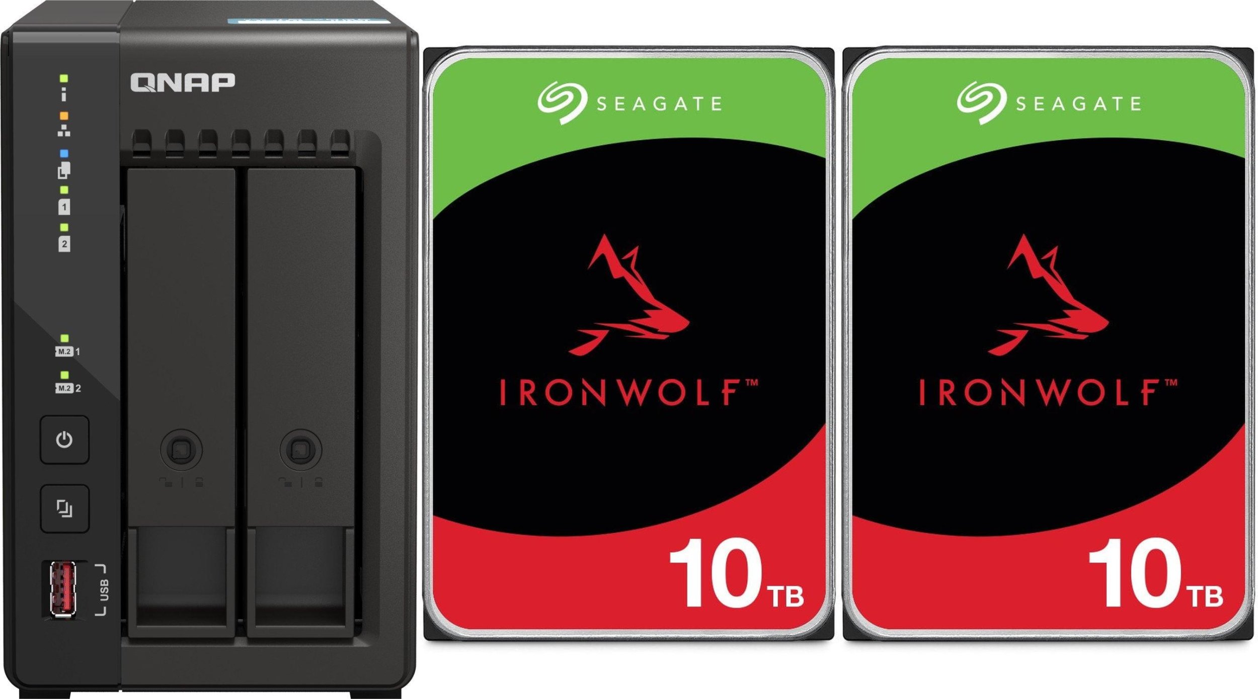 Serwer plików Qnap Qnap TS-253E-8G + 2x Seagate IronWolf 10TB (ST10000VN000)
