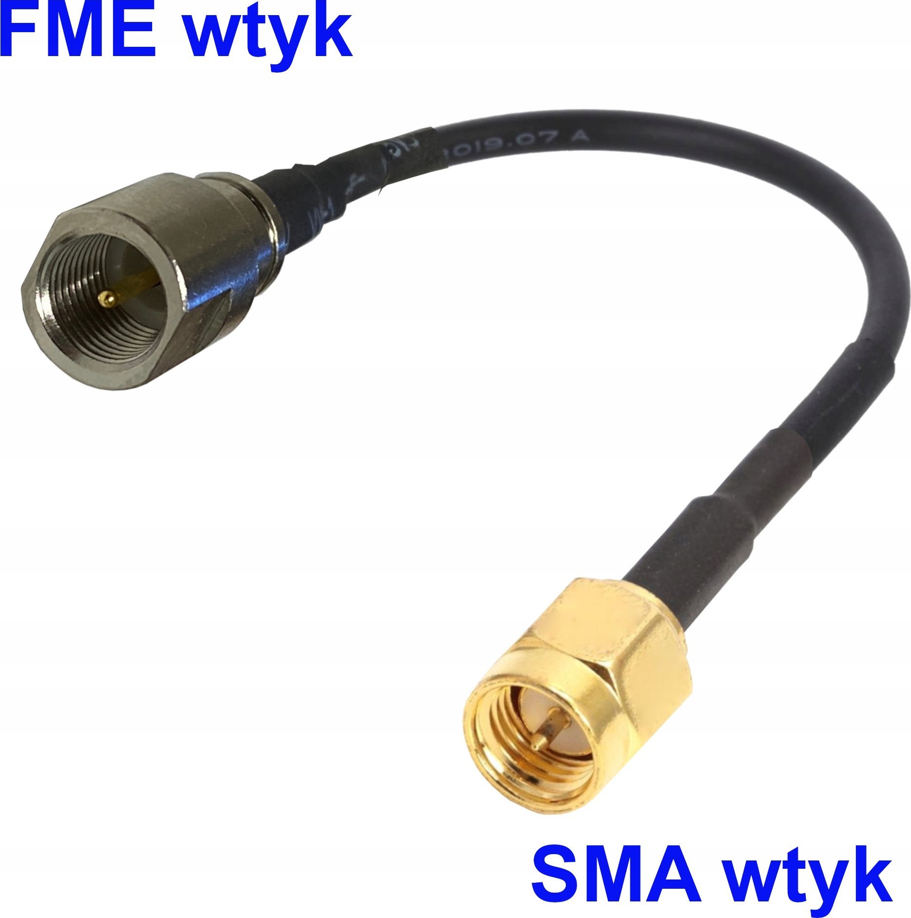 RF Connectors Pigtail FME wtyk / SMA wtyk RG174 20cm