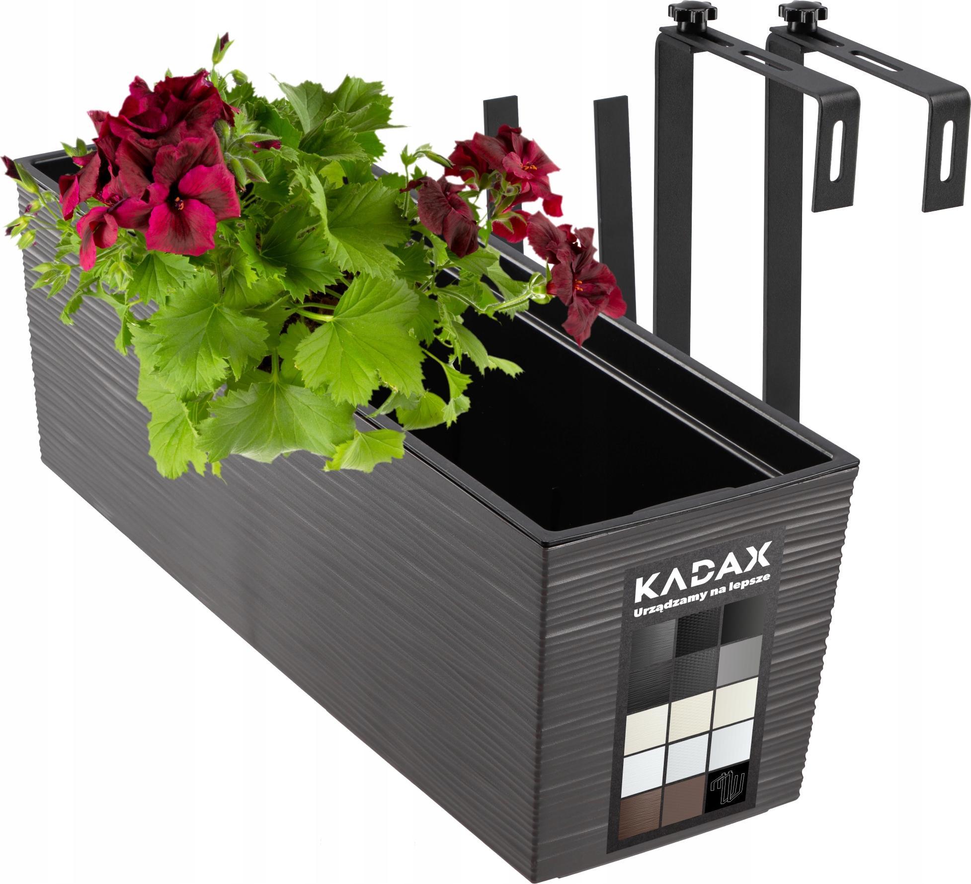 Kadax DONICZKA SKRZYNKA BALKONOWA UCHWYTY 19x56cm GRAFIT