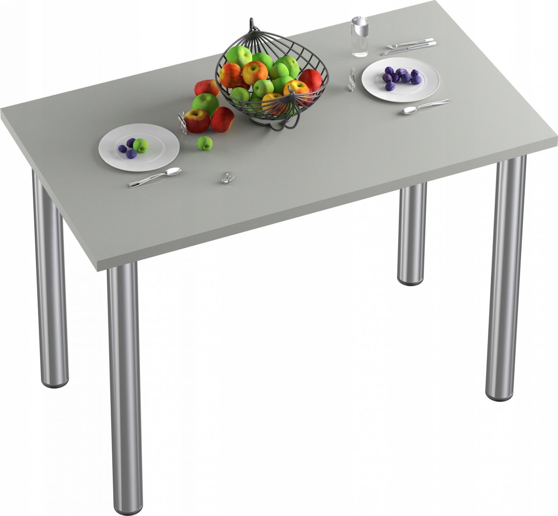 YRKE STÓŁ STOLIK KUCHENNY-70x40x36-SZARY-NOGI CHROM