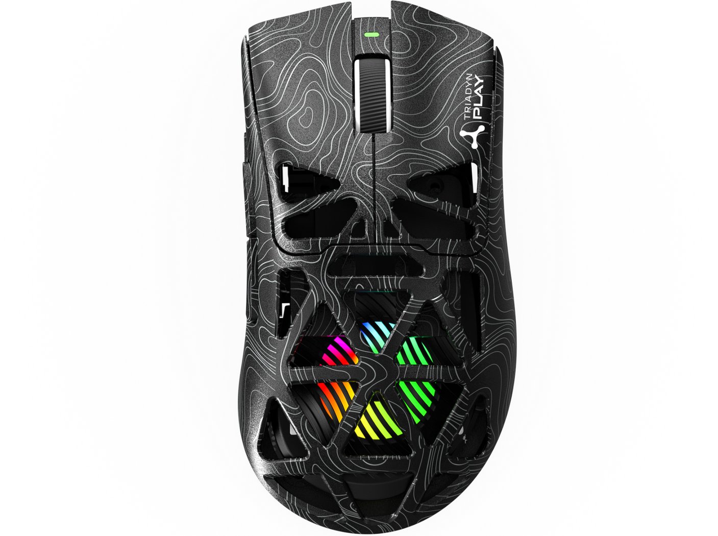 Nowa Bezprzewodowa Mysz Gamingowa Triadyn Play IAPETUS Pixar PAW3311DB 12800 DPI Dla Graczy Podświetlenie LED HUANO Czarna