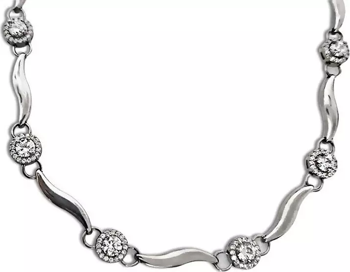 Lovrin Srebrny naszyjnik 925 elementowa z cyrkoniami 10,71g