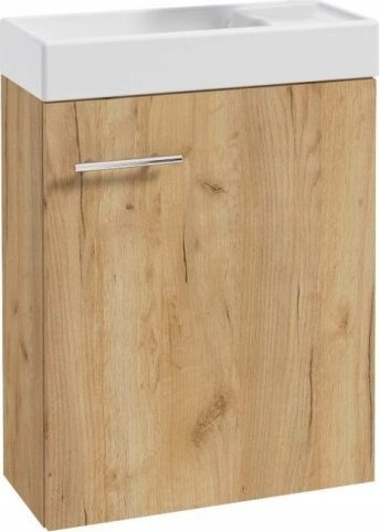 Deftrans Szafka łazienkowa z umywalką 50x70cm wisząca dąb craft Small