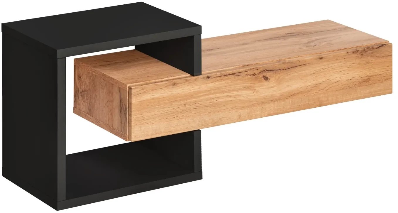 Konsola wisząca EASY 100x40 dąb wotan/czarna ASM Meble