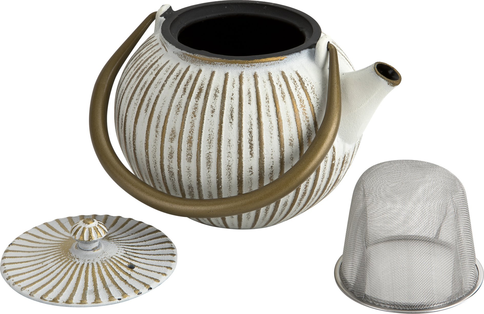 Witek Home Żeliwny czajnik 1,1 L z sitkiem SakuraTea biały