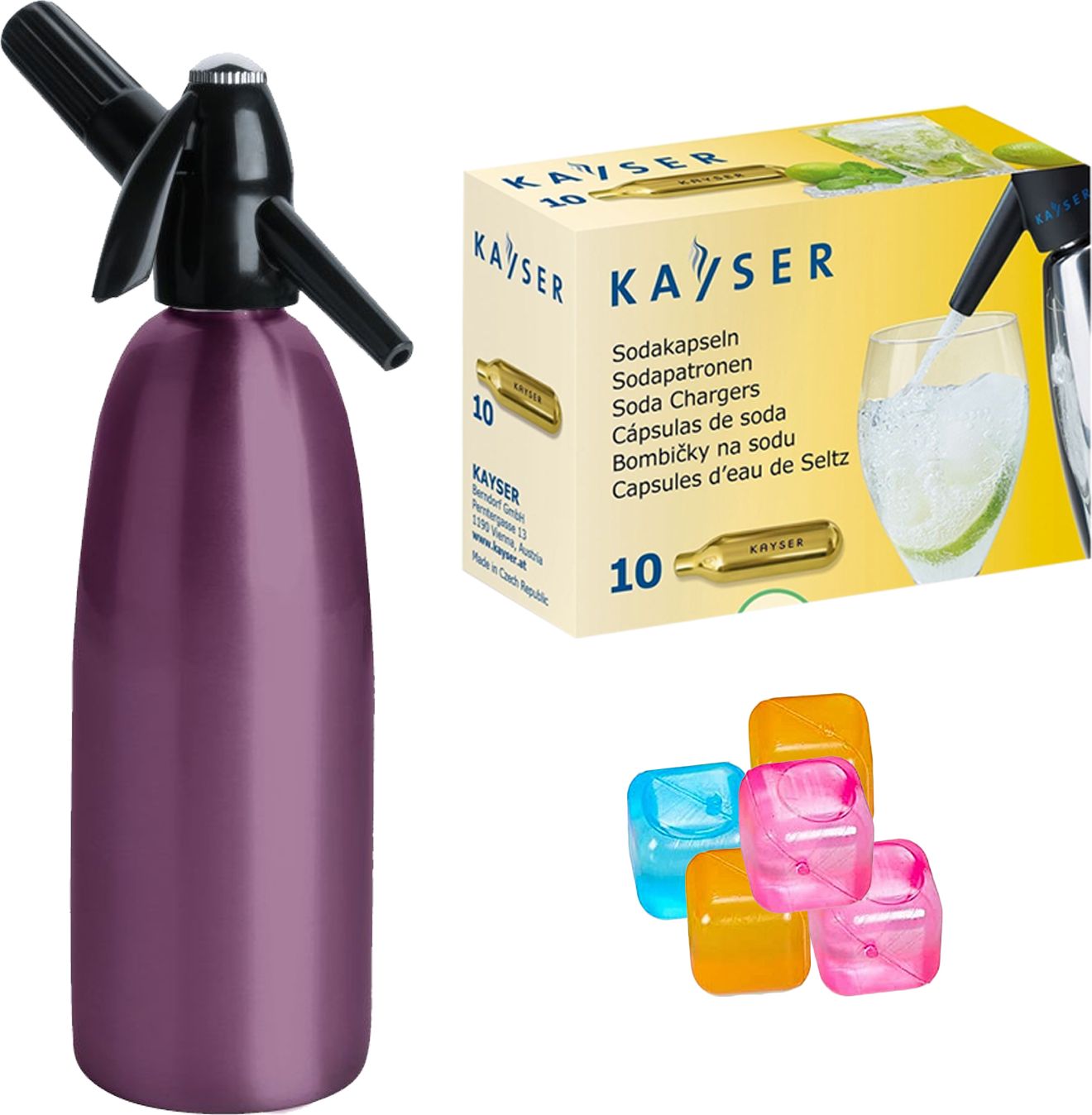 Saturator Art Quick Soda + 10 naboi CO2 Fioletowy