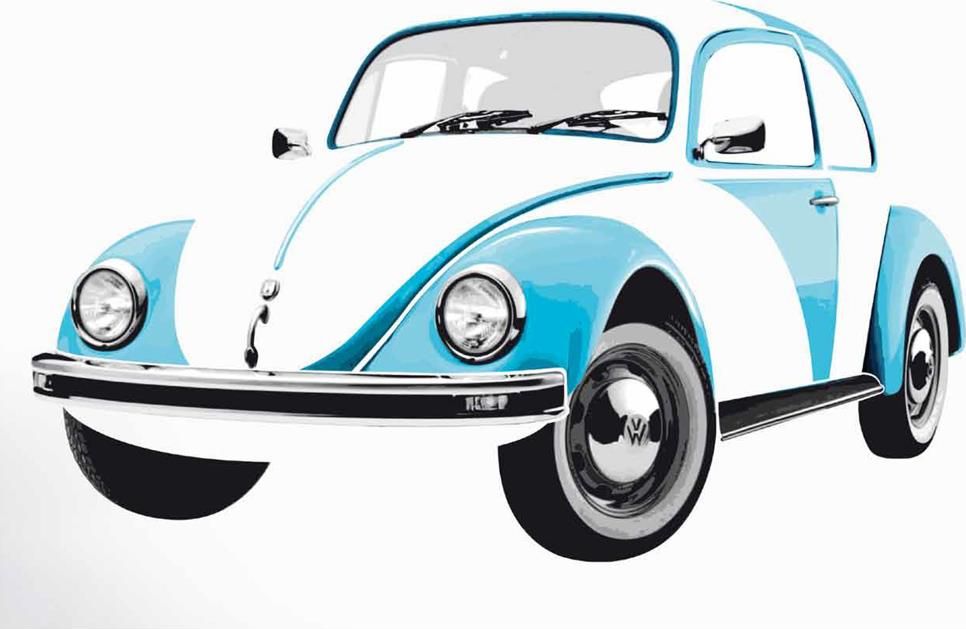 Brisa VW Naklejka ścienna Beetle Blue