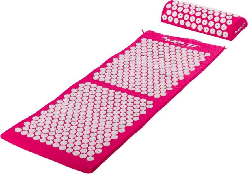 MXSTP Mata do akupresury z poduszką MOVIT 130 x 50 cm, różowa masująca