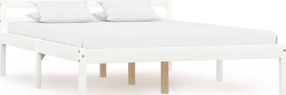 vidaXL Rama łóżka, biała, lite drewno sosnowe, 120 x 200 cm