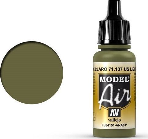 Vallejo Vallejo Model Air US Light Green 71.137 uniwersalny