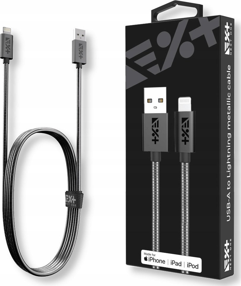 Kabel USB NEXT ONE USB-A - Lightning 1 m Szary (NEX-CO-CL-2)