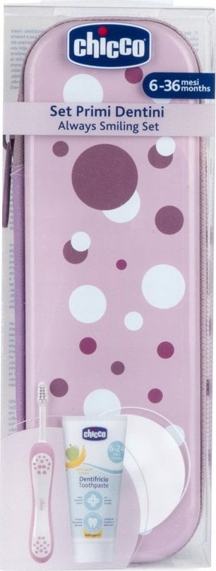Chicco 175536 ZESTAW PASTA+SZCZOTECZKA+ETUI LILA 6-36M