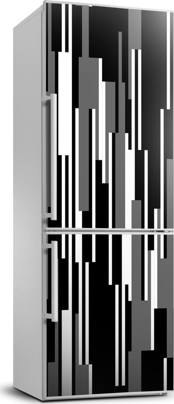 Tulup Naklejka samoprzylepna na lodówkę 70x190 cm Czarno-białe linie