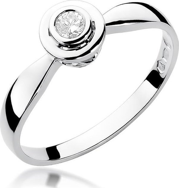 Best Diamonds złoty pierścionek z brylantem 0.10ct 7