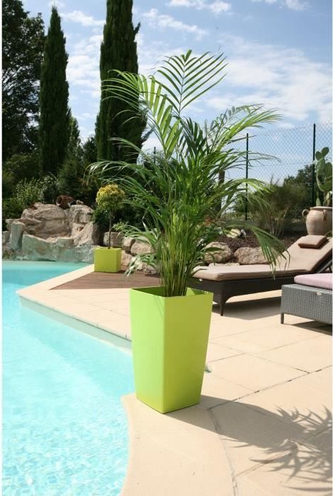 Riviera Doniczka RIVIERA Nuance - kwadrat - 38 x 38 x wys. 69 cm - limonkowy