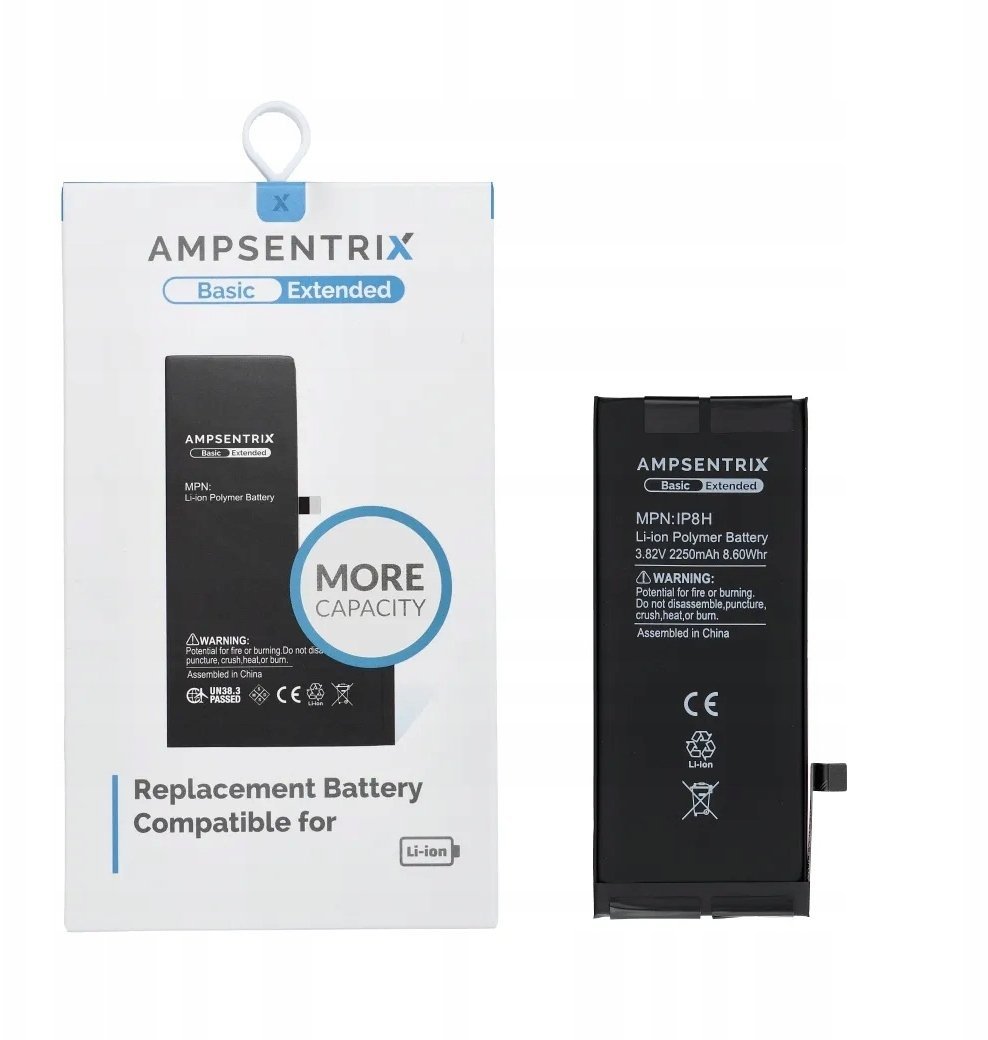AmpSentrix Basic bateria do iPhone 8 (zwiększona pojemność)