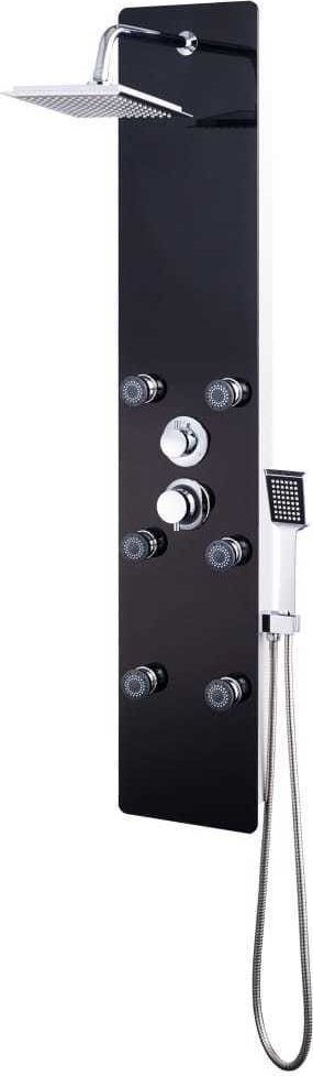 Zestaw prysznicowy vidaXL z deszczownicą z baterią czarny (142993)