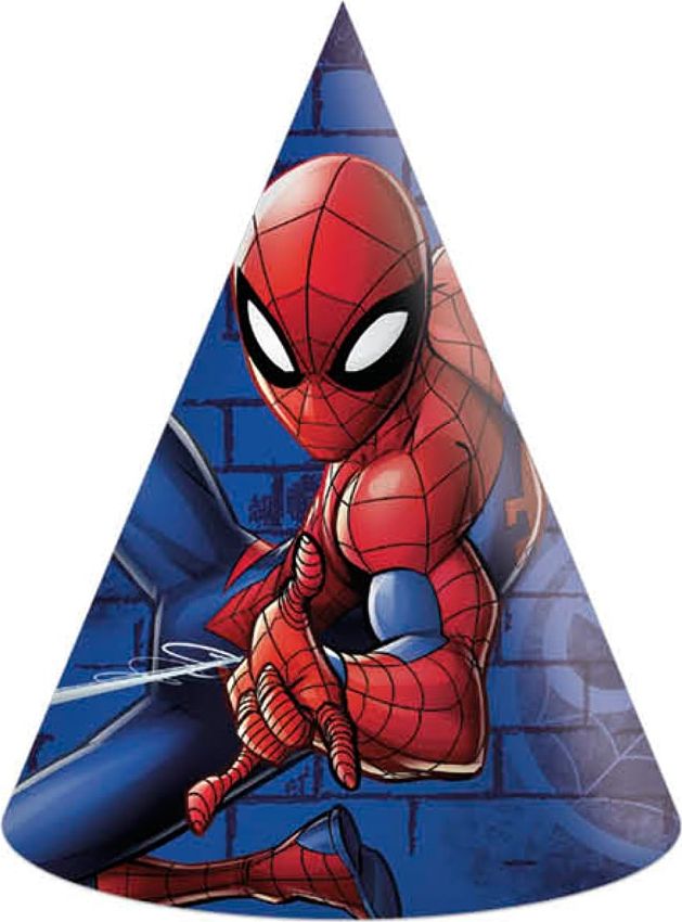 PROCOS Czapeczki urodzinowe Spiderman Team Up - 6 szt. uniwersalny