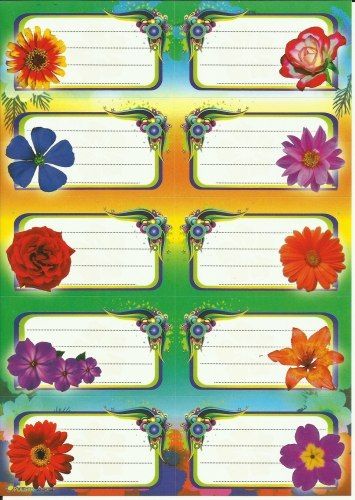 POLSYR Naklejki na zeszyty POLSYR Duże - kwiaty 25ark. Polsyr