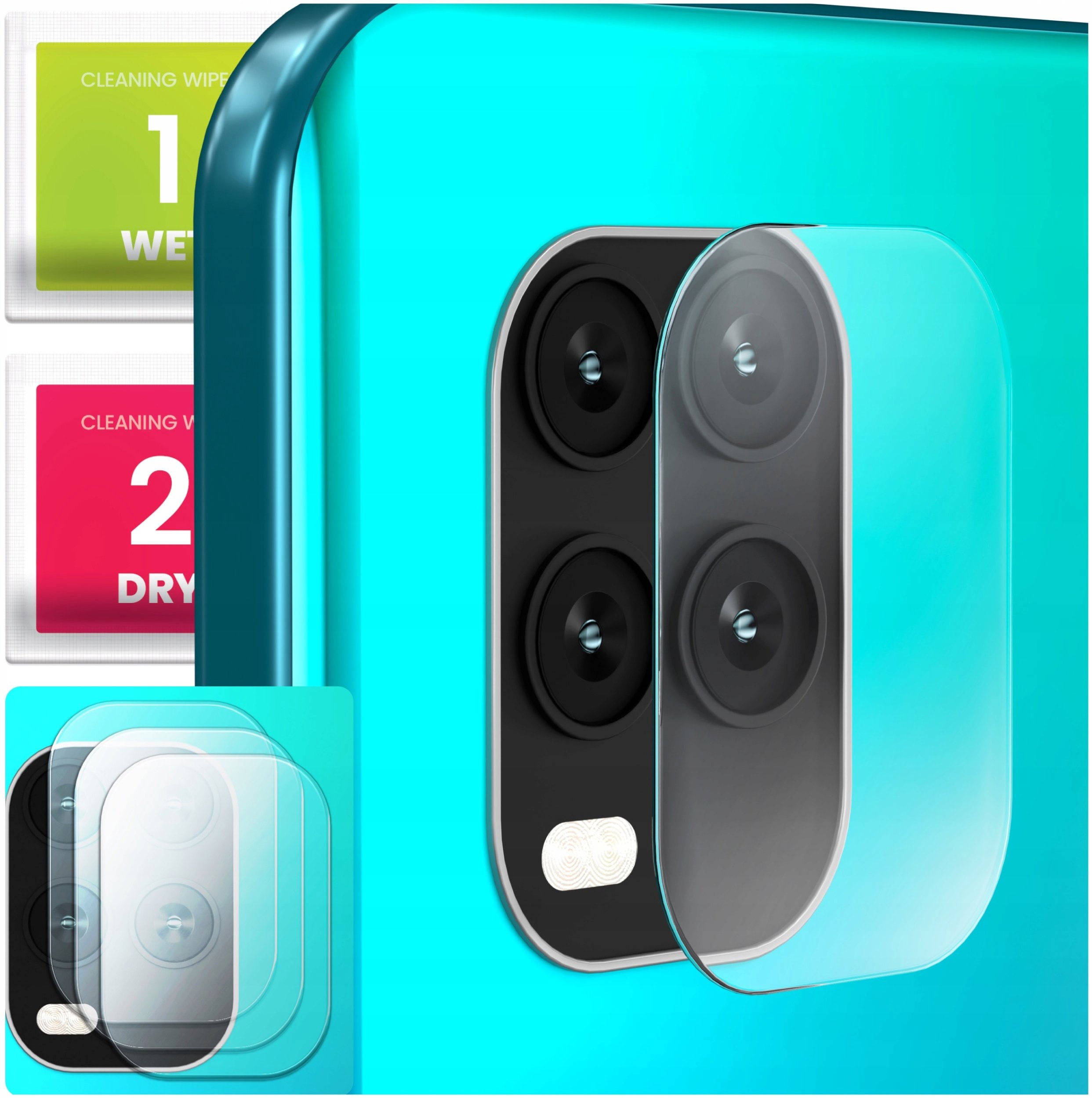 3-PAK Szkło Na Aparat Do Xiaomi Mi 10 Lite 5G (Hartowane, Na Obiektyw, 9H)