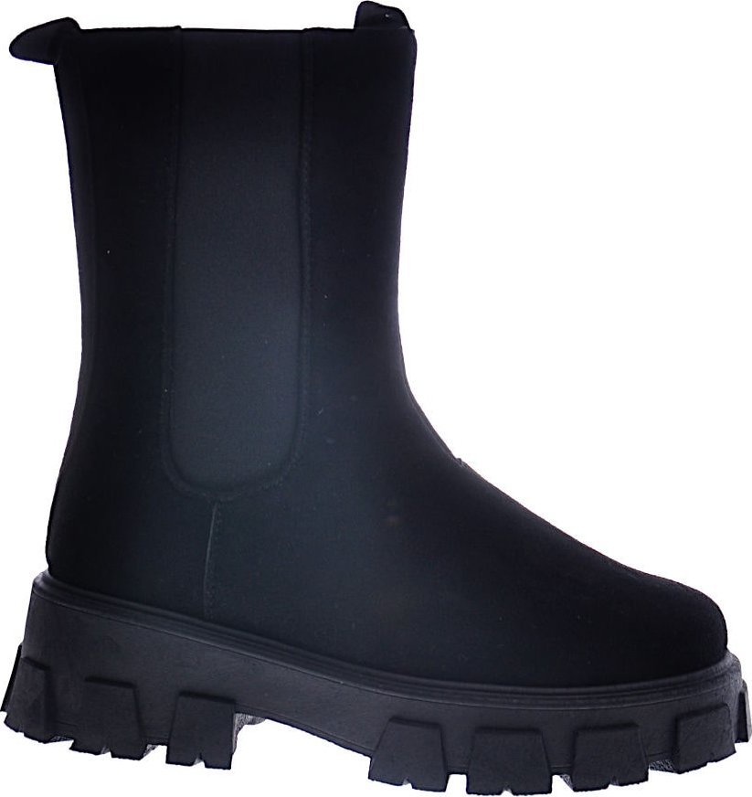 Pantofelek24 Wysokie botki sztyblety Czarne /D5-1 12886 T498/ 39