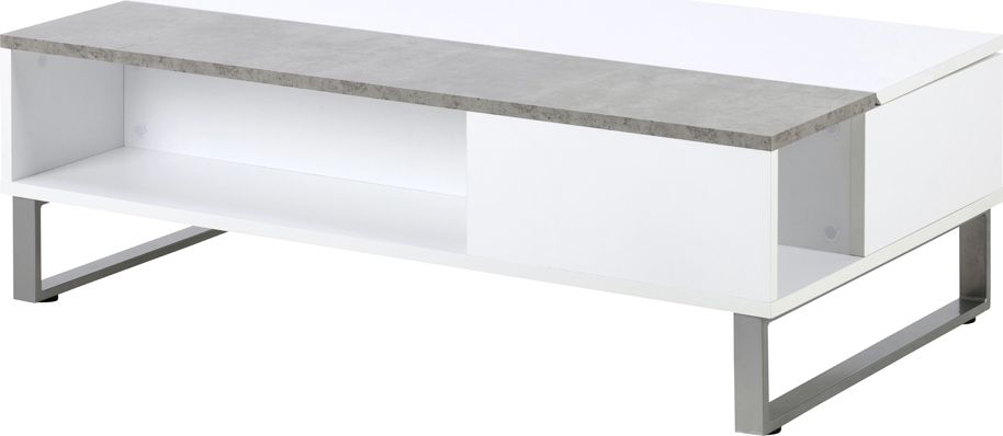 Selsey Ława Kostrena 110x60 cm biała z betonową wstawką