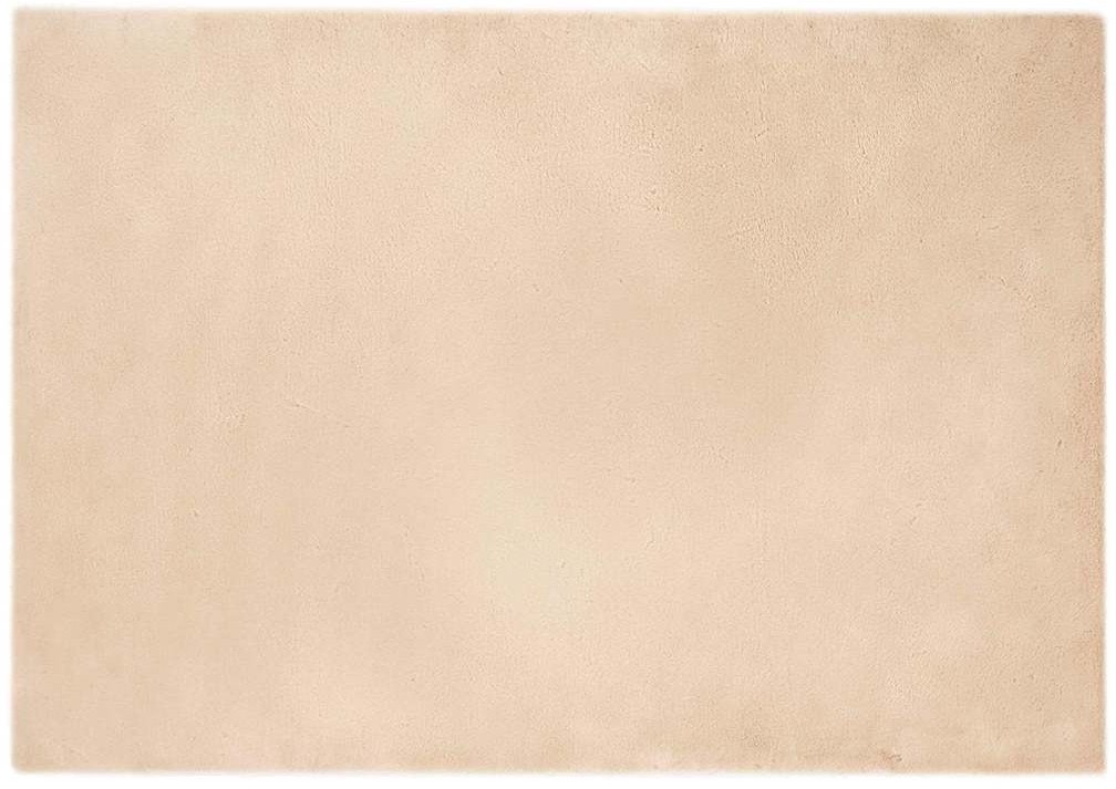 vidaXL Dywan z sztucznego futra królika Beżowy 140 x 200 cm Poliester