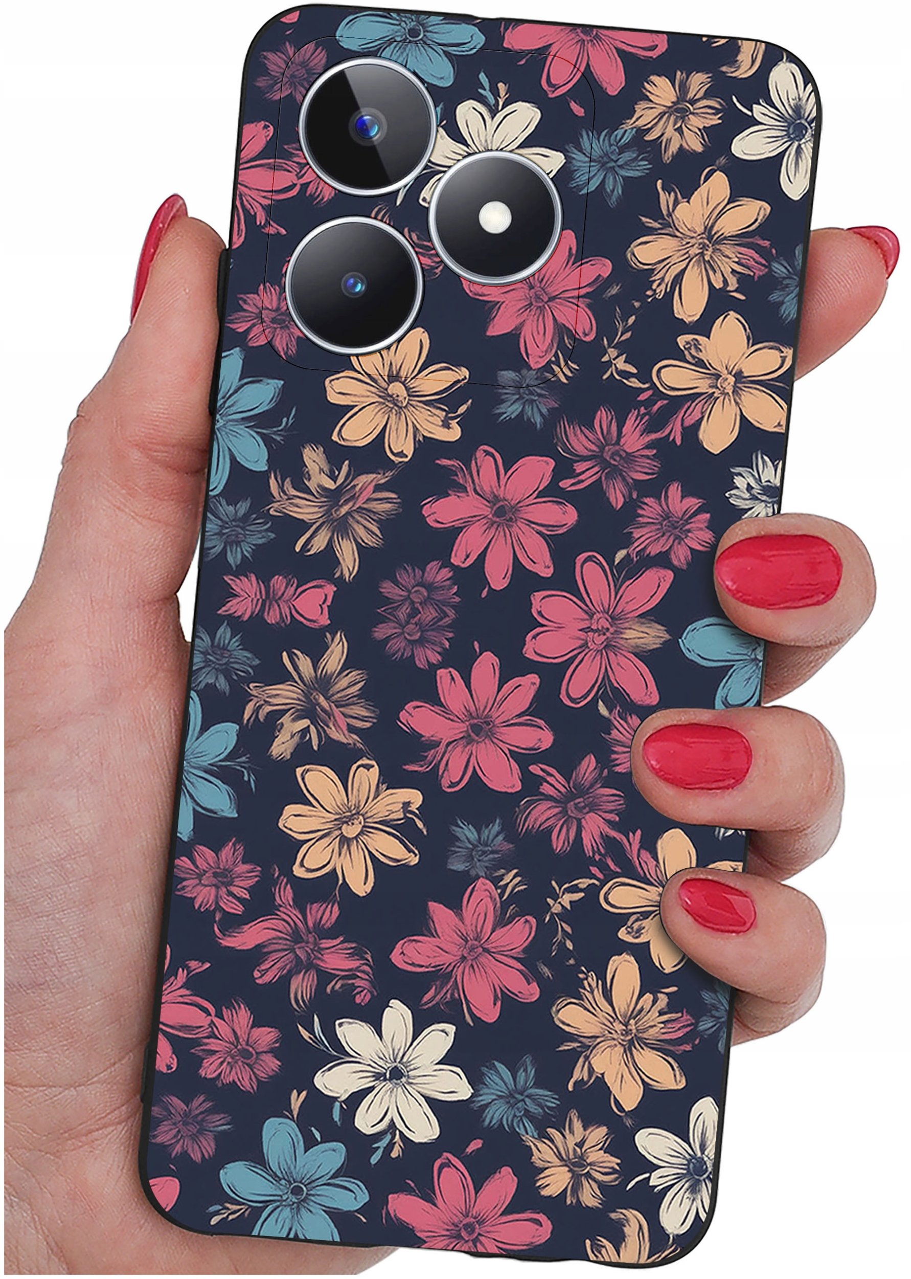 ETUI do Realme C51| C53 WZORY |SILIKONOWE MATT CASE + SZKŁO 9H