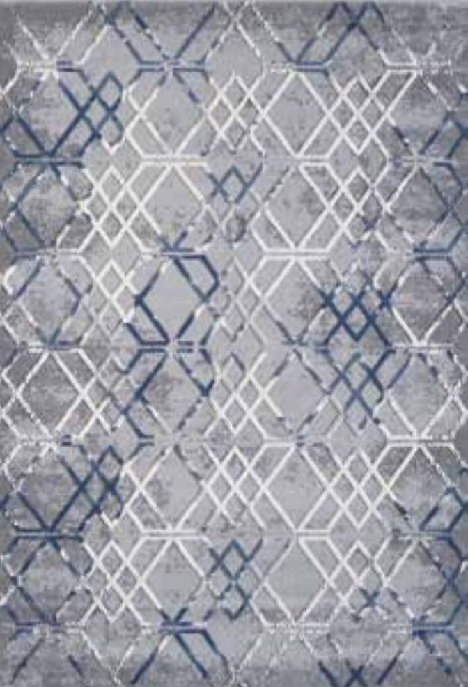 Seta Hali Dywan do salonu ekskluzywny akrylowy KARAT Szaro Niebieski PRINCE Prostokąt 80x300 cm