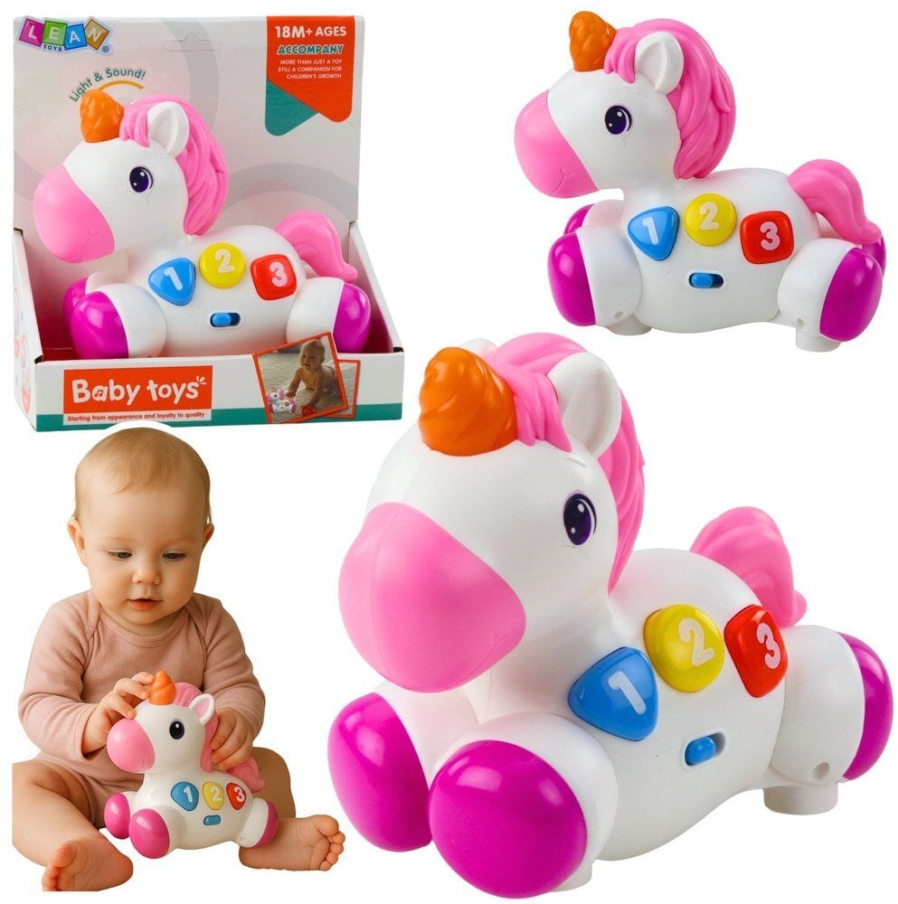 Zabawka Interaktywna Dla Malucha Jednorożec Na Kółkach Światła Dźwięki