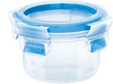 Emsa 508550 Runde Frischhaltedose mit Deckel. 0.15 Liter. Transparent/Blau