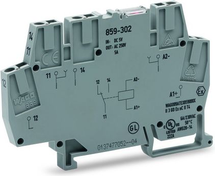 Wago Złączka szynowa z przekaźnikiem miniaturowym 24V DC 1P (859-304)