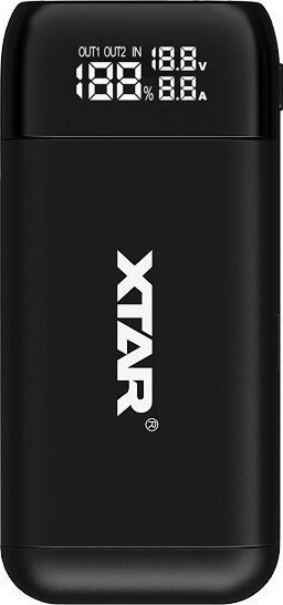 Ładowarka Xtar XTAR ŁADOWARKA/POWERBANK DO AKUMULATORÓW CYLINDRYCZNYCH LI-ION 18650/20700/21700 CZARNY PB2S