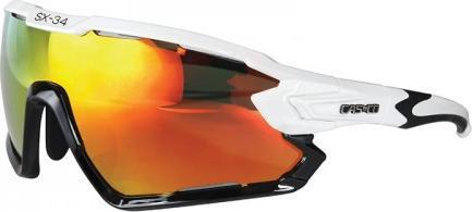 Casco Okulary sportowe CASCO SX-34 Carbonic white/black - red miror
