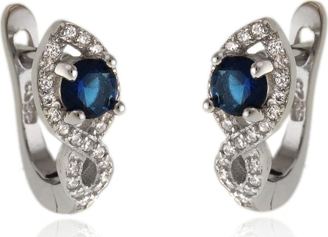 Lovrin Srebrne kolczyki 925 znak nieskończoności cyrkonie 2,6 g