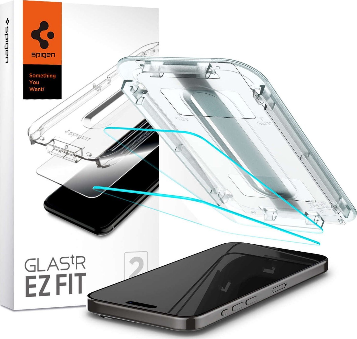 Spigen 2x Szkło hartowane do iPhone 15 Pro Glas.TR "EZ FIT" Clear