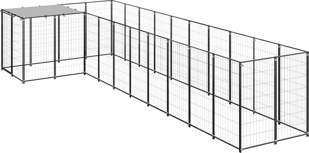 vidaXL vidaXL Kojec dla psa, czarny, 7,26 m, stalowy