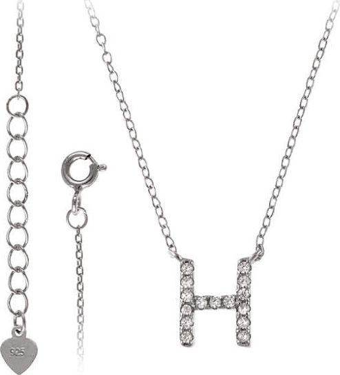 Lovrin 925 SREBRNY NASZYJNIK Z LITERKĄ H LITERKA PREZENT