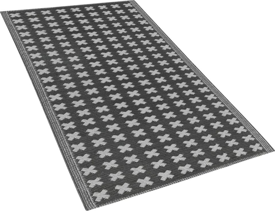 Beliani Dywan zewnętrzny 90 x 180 cm czarny ROHTAK