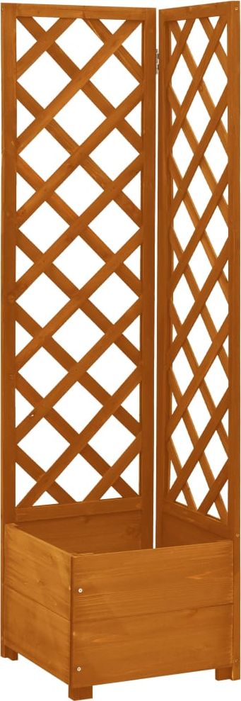 vidaXL Narożna donica ogrodowa z kratką, pomarańczowa, 40x40x150 cm