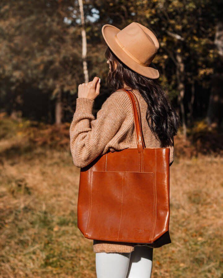 DAN-A Skórzana torebka DAN-A T379 camel