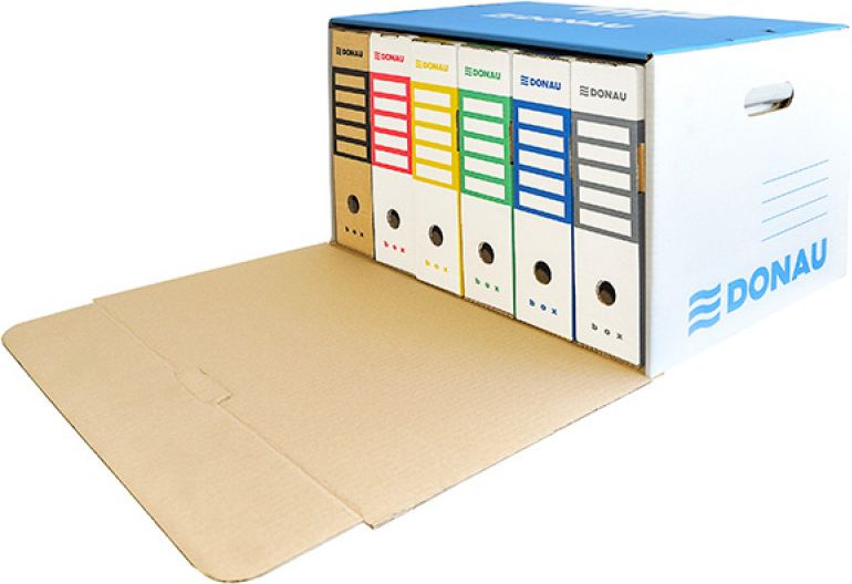 Donau Pudło archiwizacyjne wzmocnione DONAU, karton, zbiorcze, przednie, niebieskie - 5901498109990