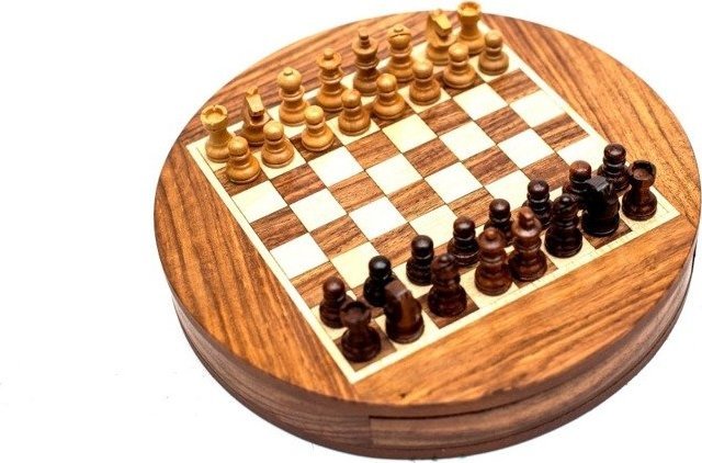 Giftdeco Szachy magnetyczne w okrągłym pudełku, śr. 18,5cm