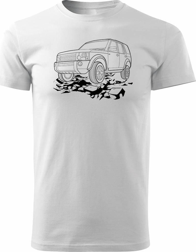 Topslang Koszulka z samochodem Land Rover Land Roverem męska biały REGULAR XL