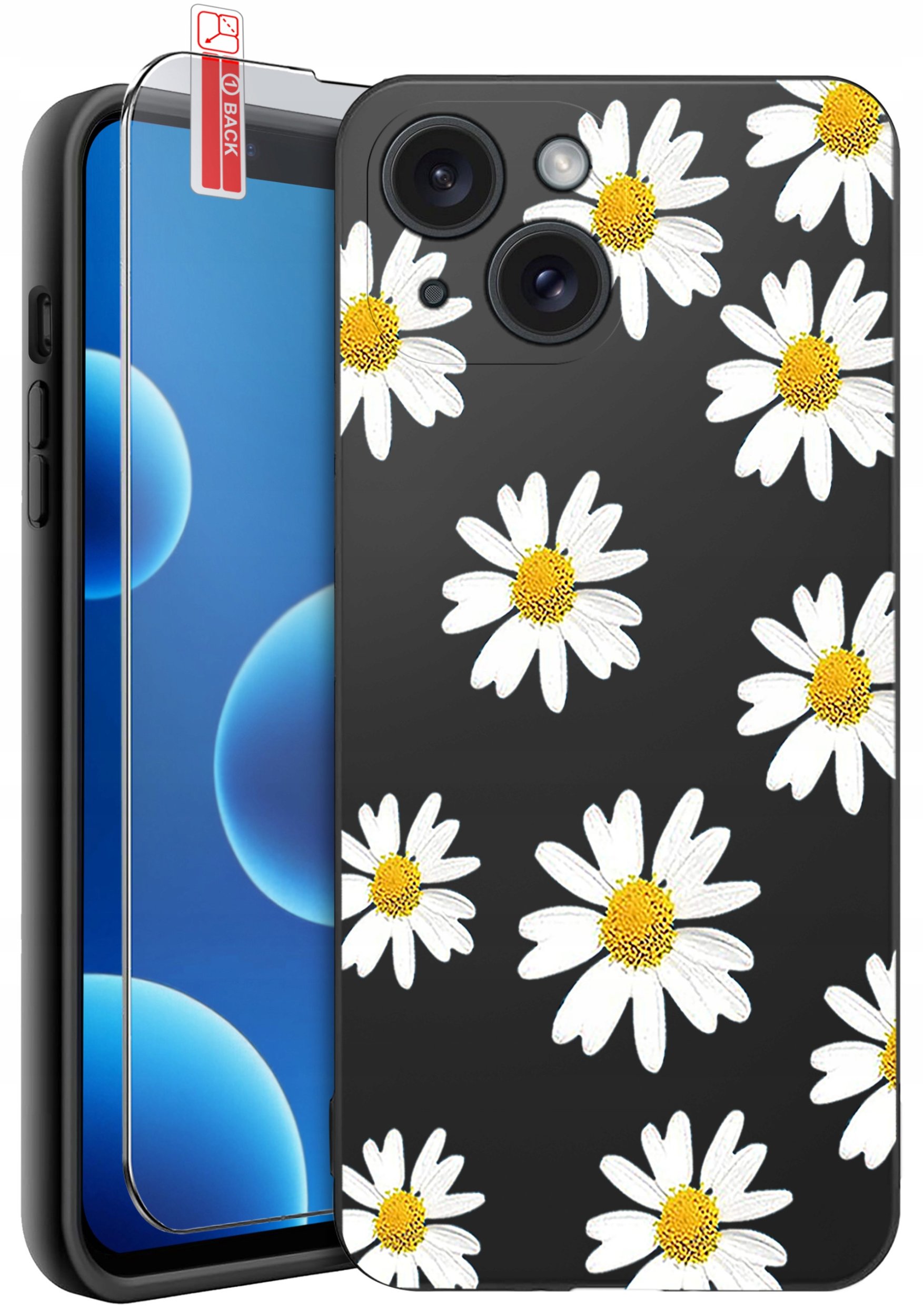 ETUI do iPhone 13 | 14 | WZORY | SILIKONOWE MATT CASE + SZKŁO 9H