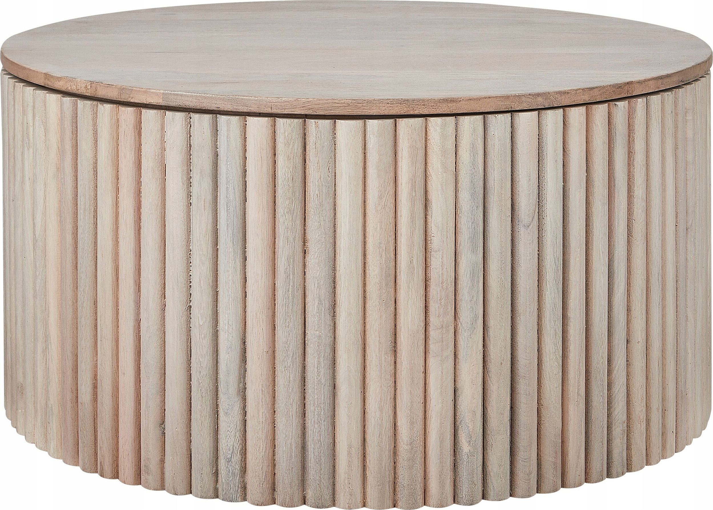 Beliani Stolik kawowy ze schowkiem drewno mango jasny KIRKWOOD