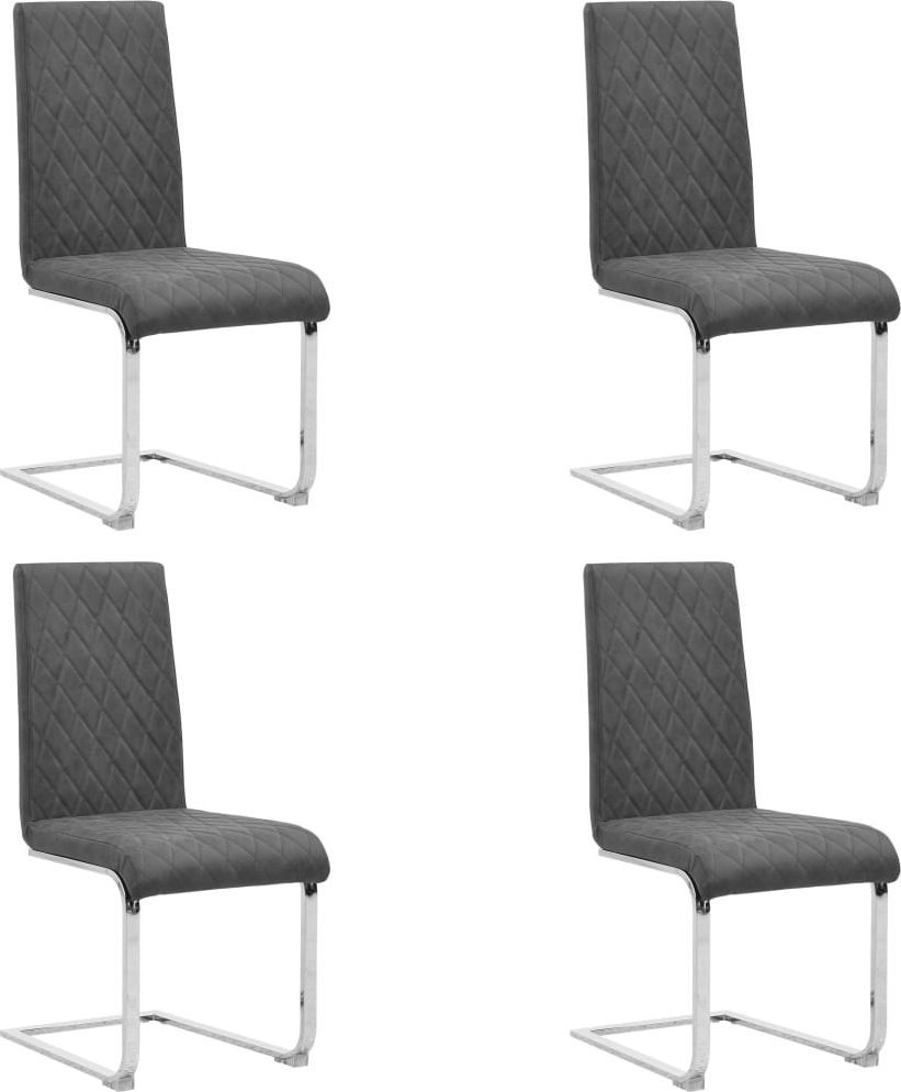 vidaXL Krzesła stołowe, 4 szt., szare, ekoskóra