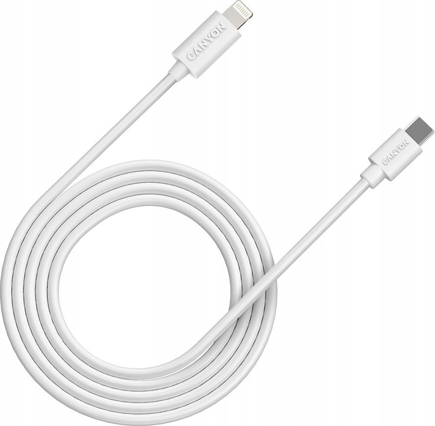 Kabel USB Canyon Lightning - USB-C 2 m Biały (CNE-CFI12W)